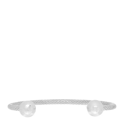 Tiffany Sterling Silver Textured Barbell Cuff Bracelet 1 of 4