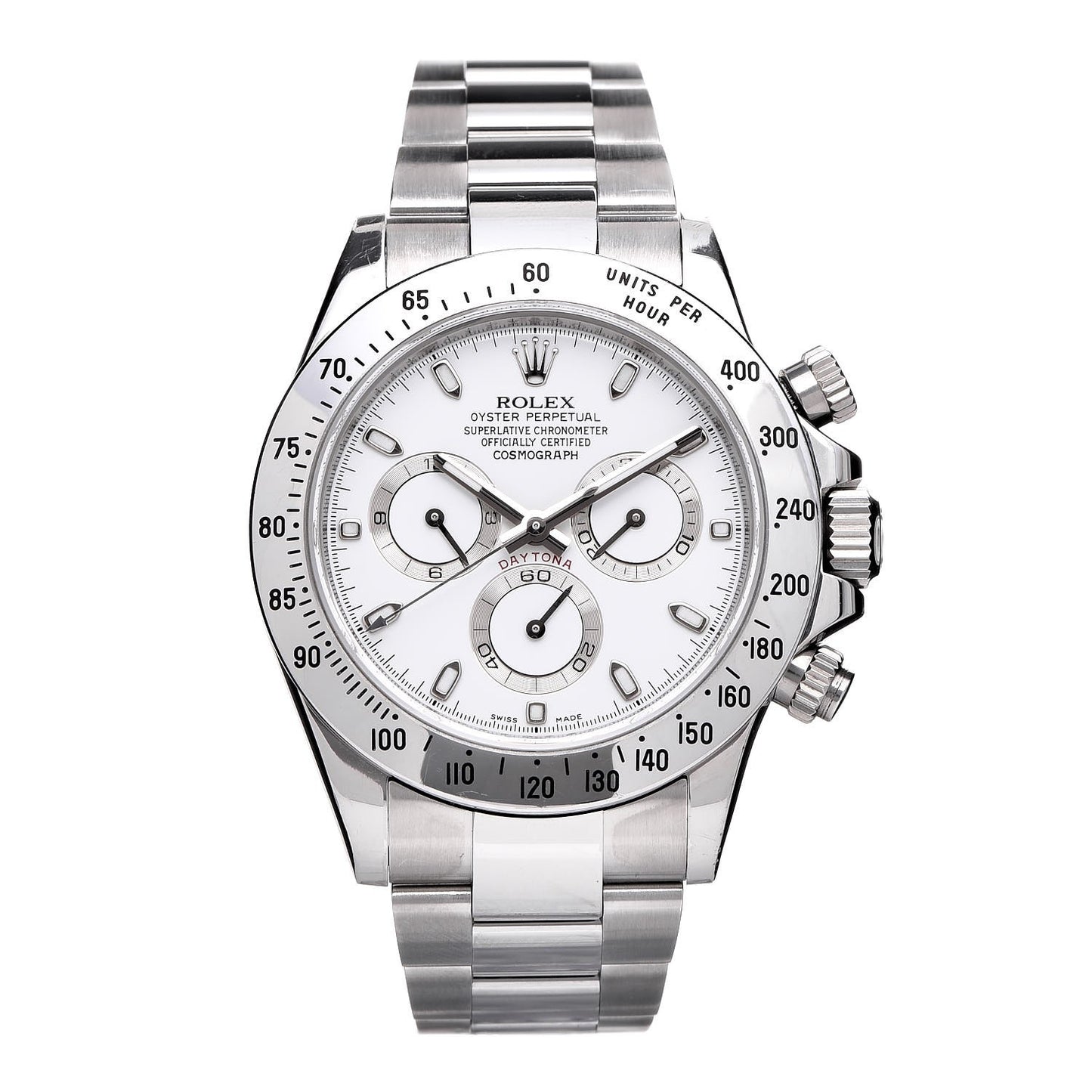 Stainless Steel 40mm Oyster Perpetual Cosmograph Daytona Watch White 116520