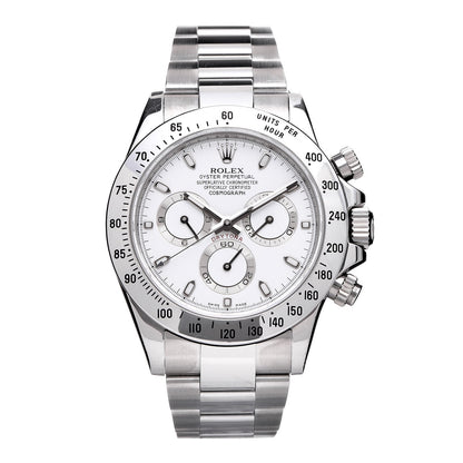 Rolex Stainless Steel 40mm Oyster Perpetual Cosmograph Daytona Watch White 116520 1 of 8