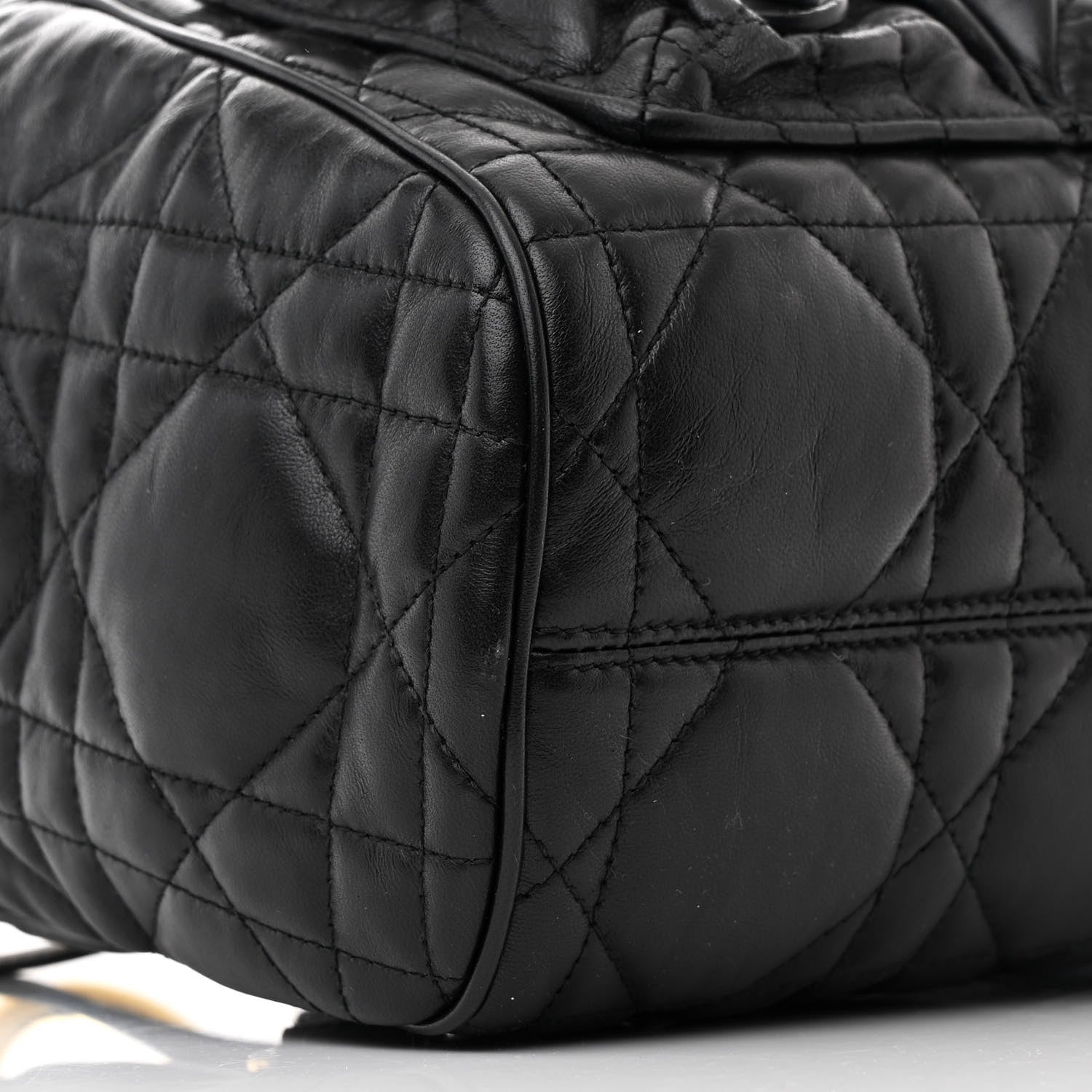 Christian Dior Lambskin Macrocannage Medium Caro Backpack Black 9 of 11