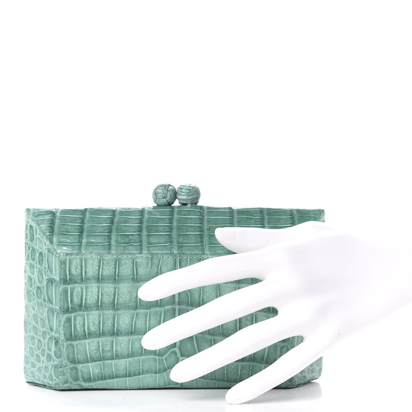 Crocodile Box Clutch Jade