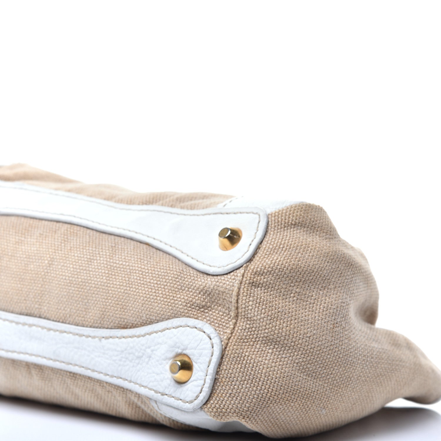 Miu Miu Canvas Calfskin Shoulder Bag Naturale 8 of 10