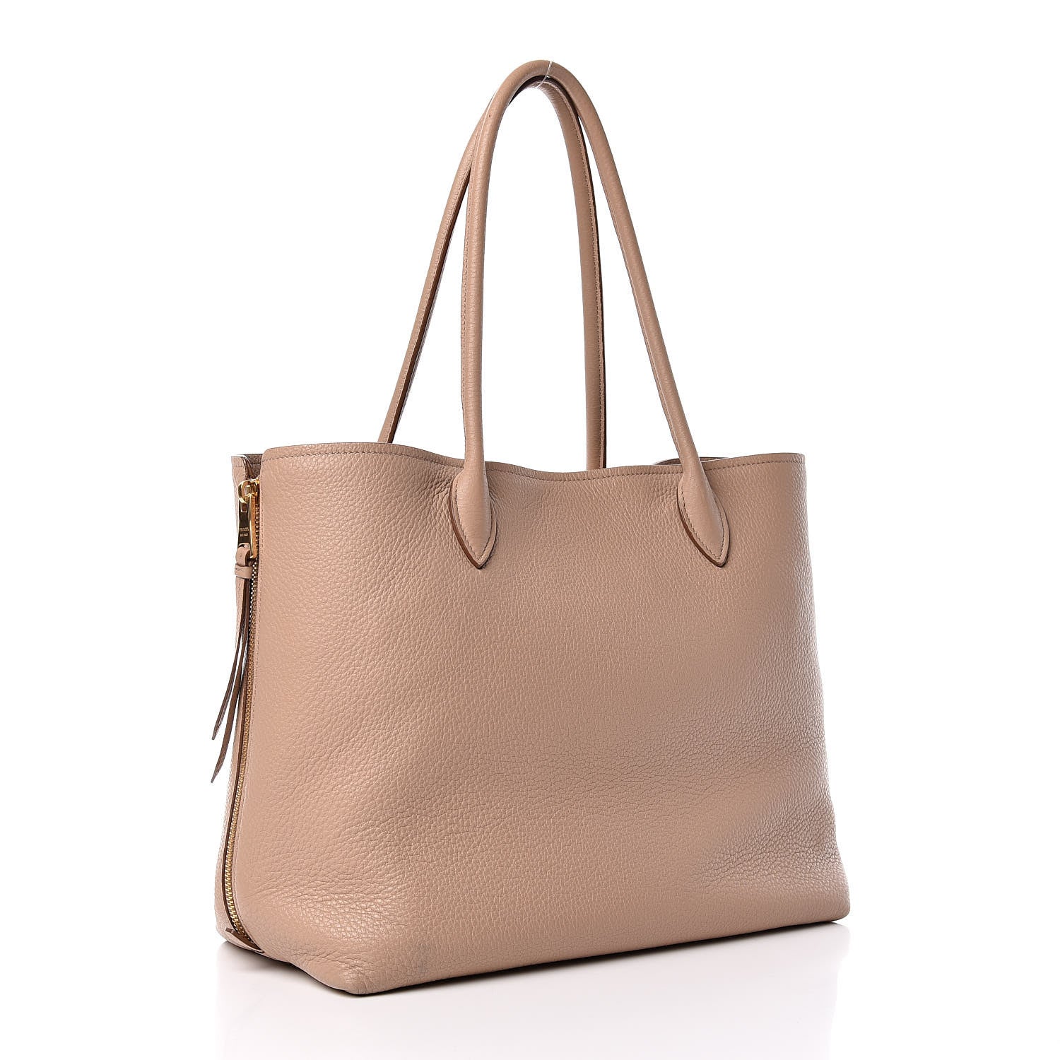 Prada Vitello Daino Side Zip Shopper Tote Cammeo 4 of 13