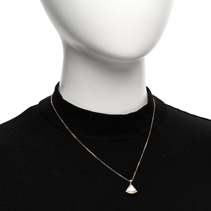 Bulgari 18K Rose Gold Diamond Mother of Pearl Divas' Dream Pave Pendant Necklace 2 of 5