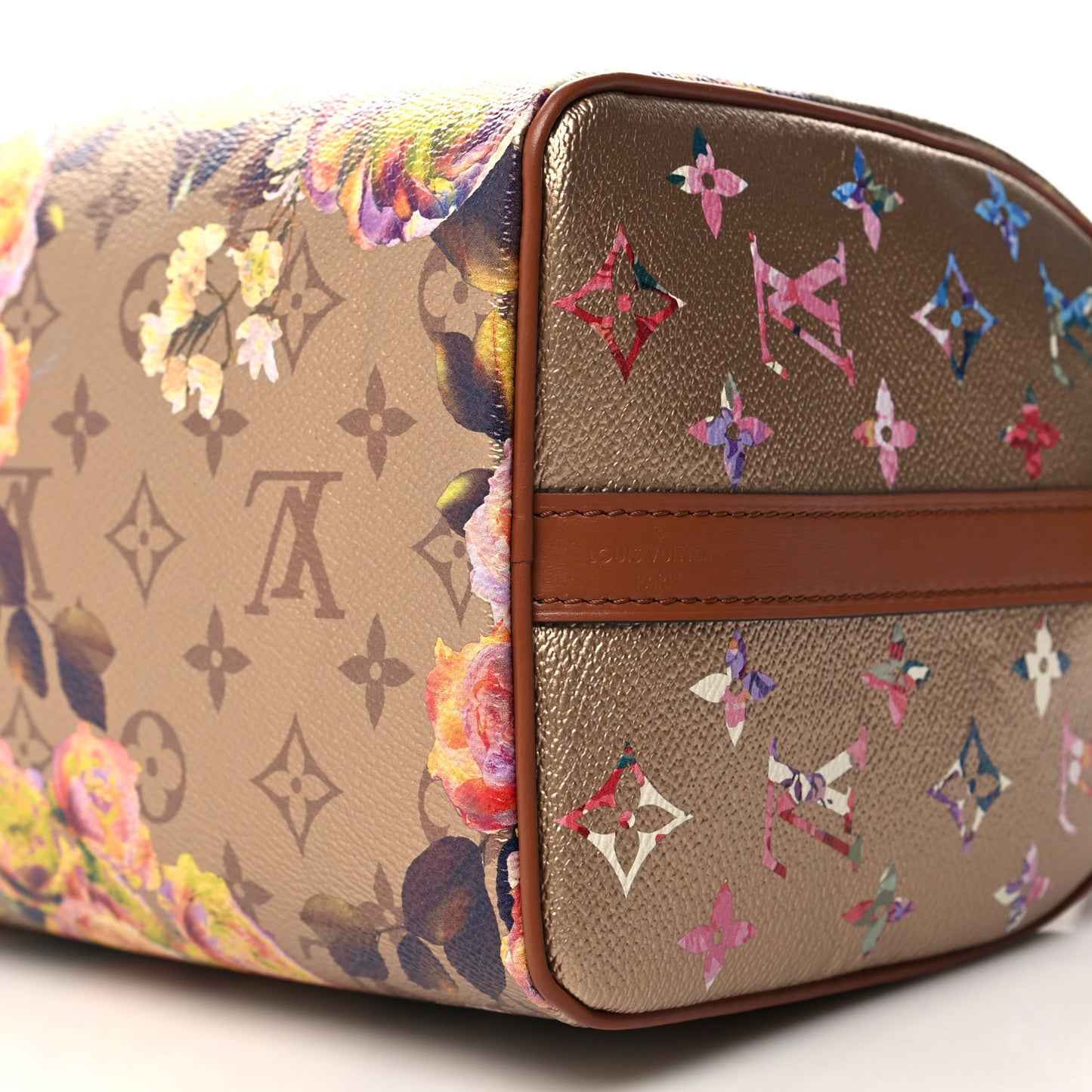 Metallic Monogram LV Garden Speedy Bandouliere 25 Gold