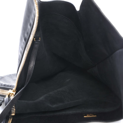 Tom Ford Ramskin Large Alix Padlock Zip Shoulder Bag Black 7 of 10