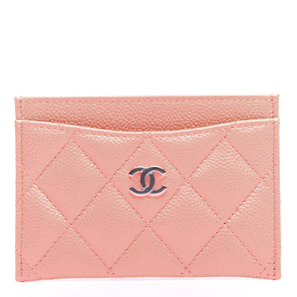 Chanel Caviar Quilted Card Holder Coral 1 of 9