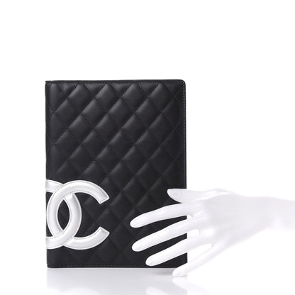 Chanel Calfskin Quilted Large Cambon Agenda Planner Black Silver 2 of 9