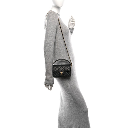 Chanel Caviar Quilted Mini Top Handle Flap Black 2 of 12
