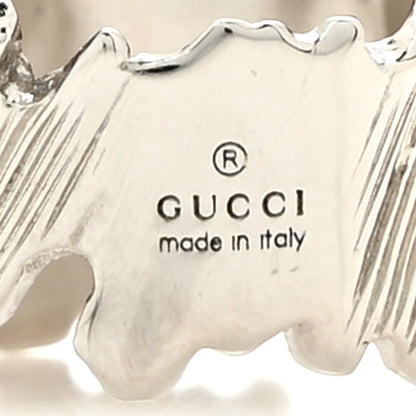 Gucci Metal Crystal GG Ring S Silver Blue 4 of 5