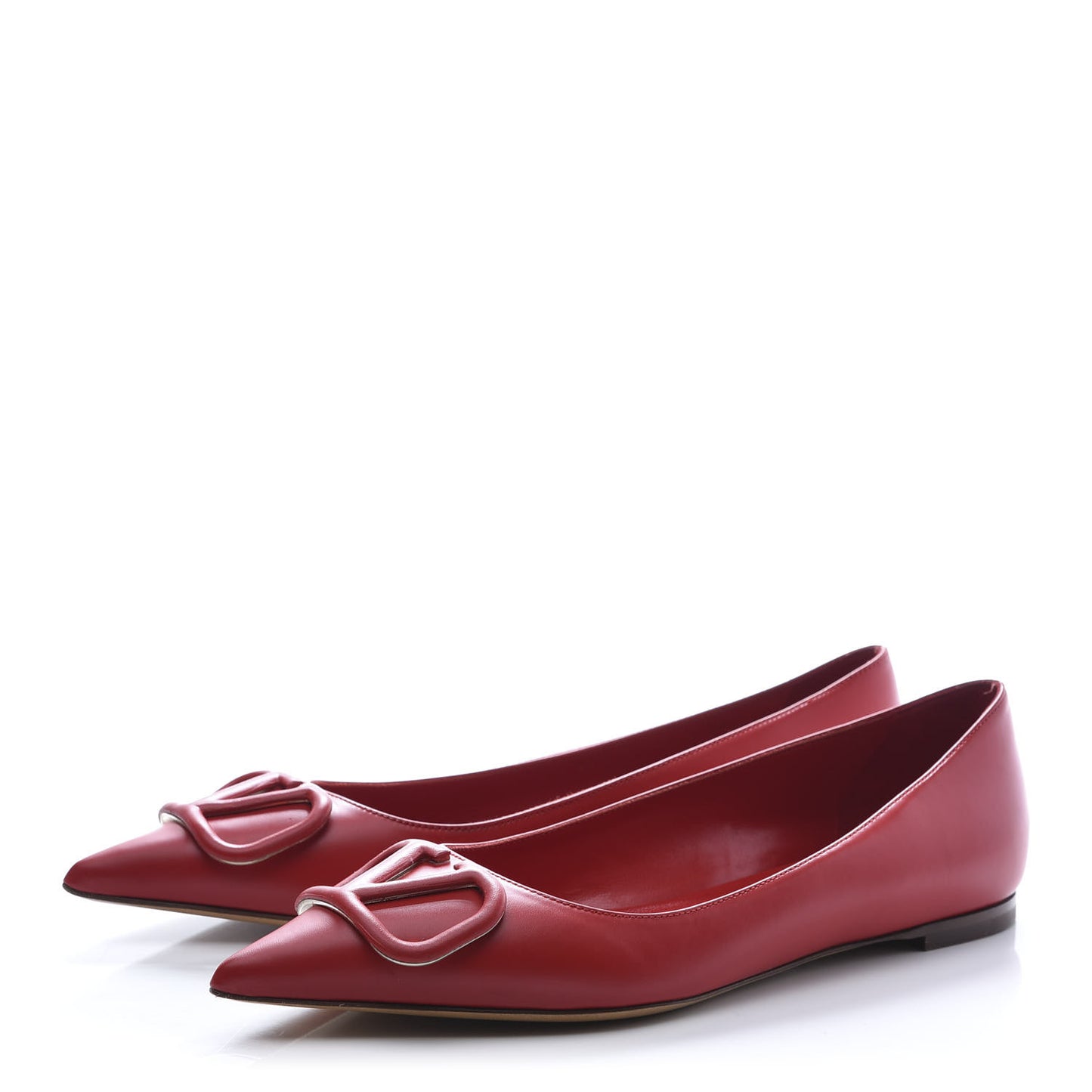 Nappa Vlogo Flats 38 Rosso Valentino