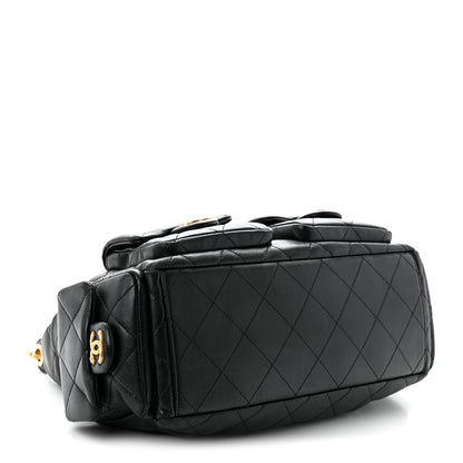 Chanel Shiny Lambskin Quilted Large Trendy Pockets Hobo Black 4 of 10