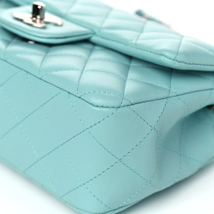 Chanel Lambskin Quilted Mini Rectangular Flap Light Blue 10 of 13