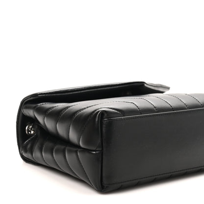 Saint Laurent Calfskin Y Quilted Monogram Small Loulou Chain Satchel Black Black 9 of 10
