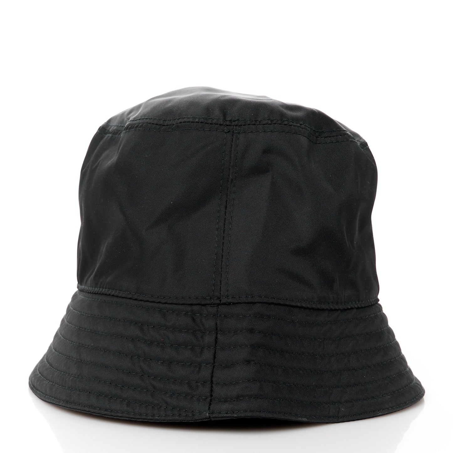 Re-Nylon Metal Triangle Logo Womens Bucket Hat M Black