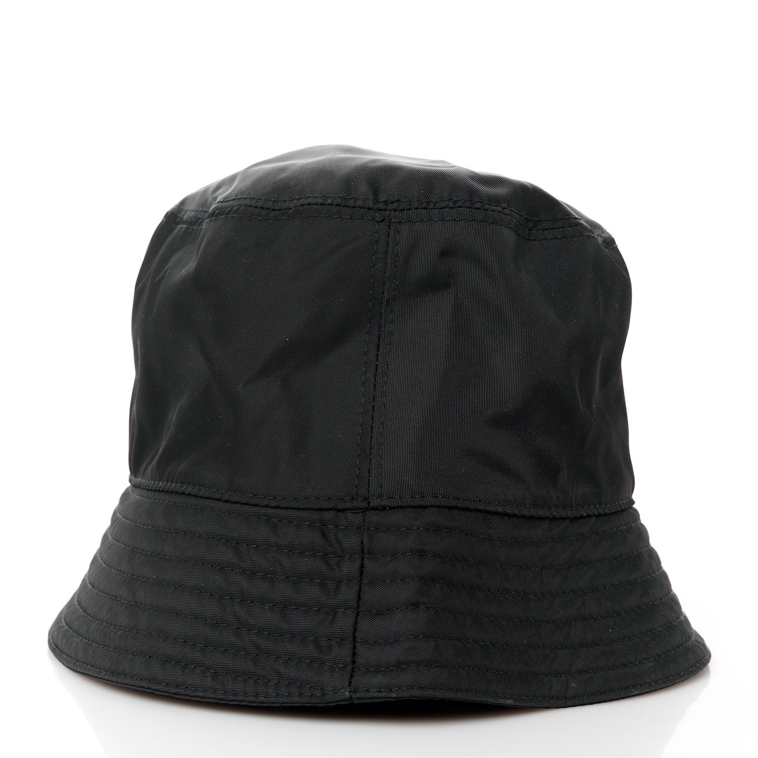 Prada Re-Nylon Metal Triangle Logo Womens Bucket Hat M Black 6 of 9