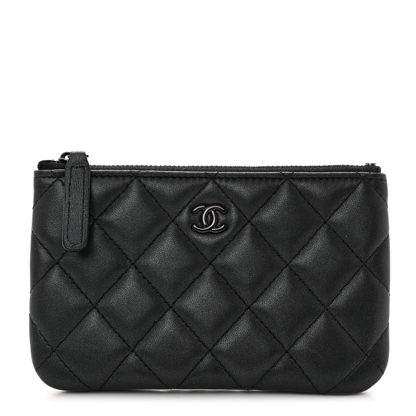 Pearly Lambskin Quilted Small Cosmetic Case So Black