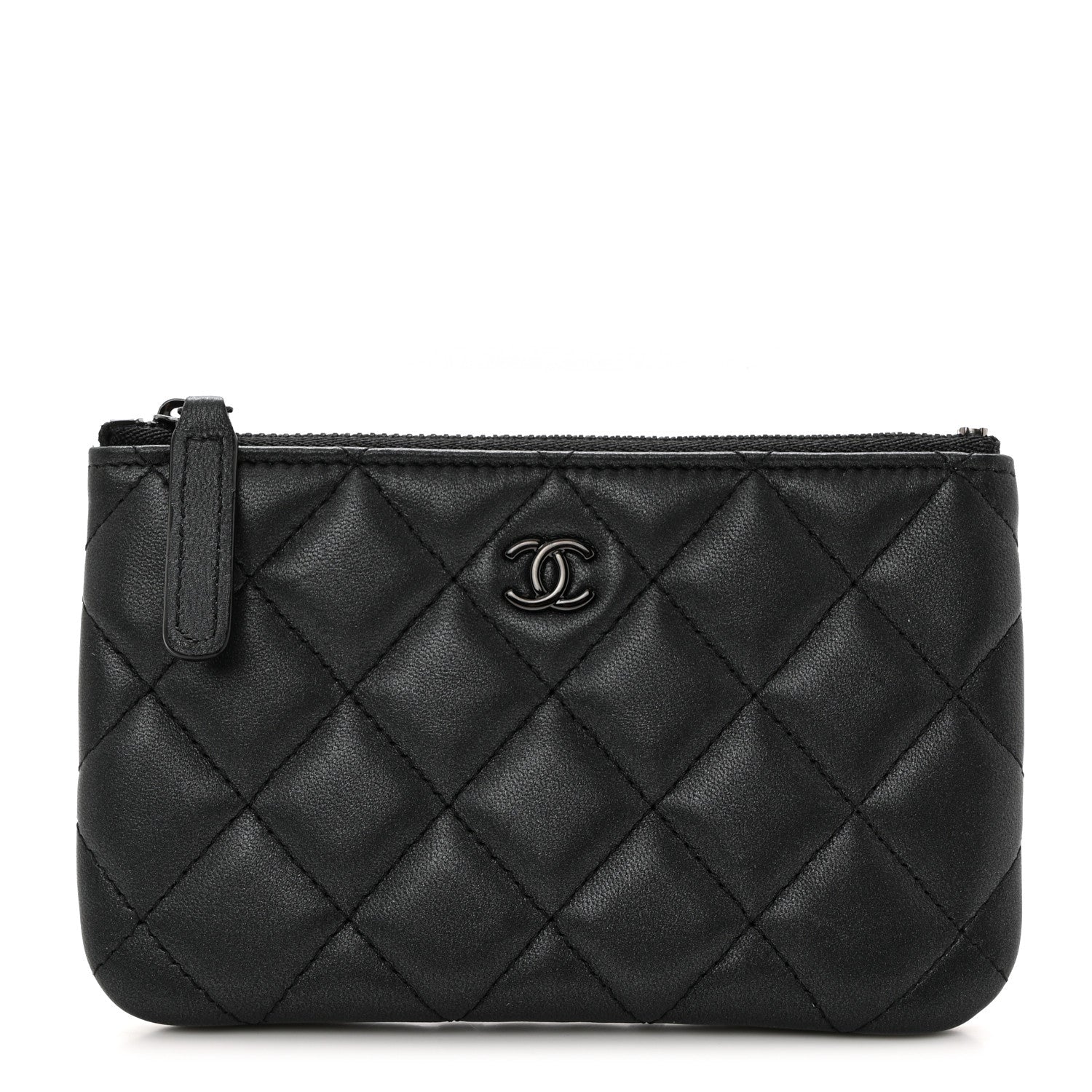 Chanel Pearly Lambskin Quilted Small Cosmetic Case So Black 1 of 8