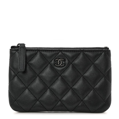 Chanel Pearly Lambskin Quilted Small Cosmetic Case So Black 1 of 8