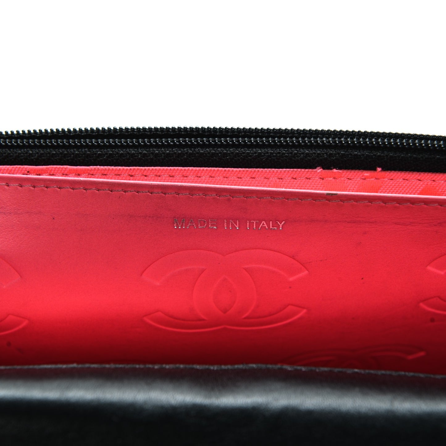 Calfskin Quilted Cambon Wallet On Chain WOC Black