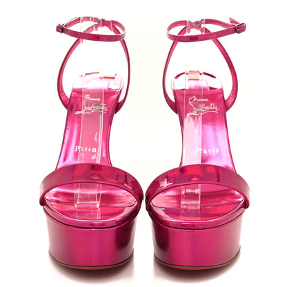 Christian Louboutin Patent Psychic Loubi Queen Alta 150 Platform Sandals 40 Fuxia 2 of 7