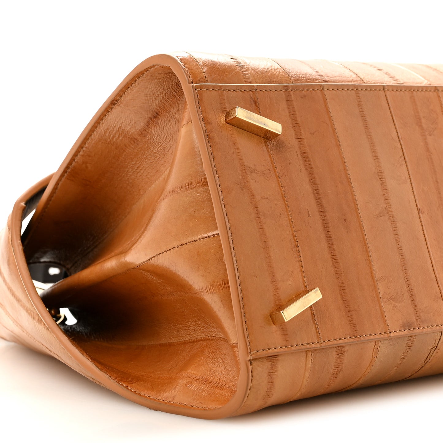 Eel Medium Soft Bicolor Hug Bag Beige Testa di Moro