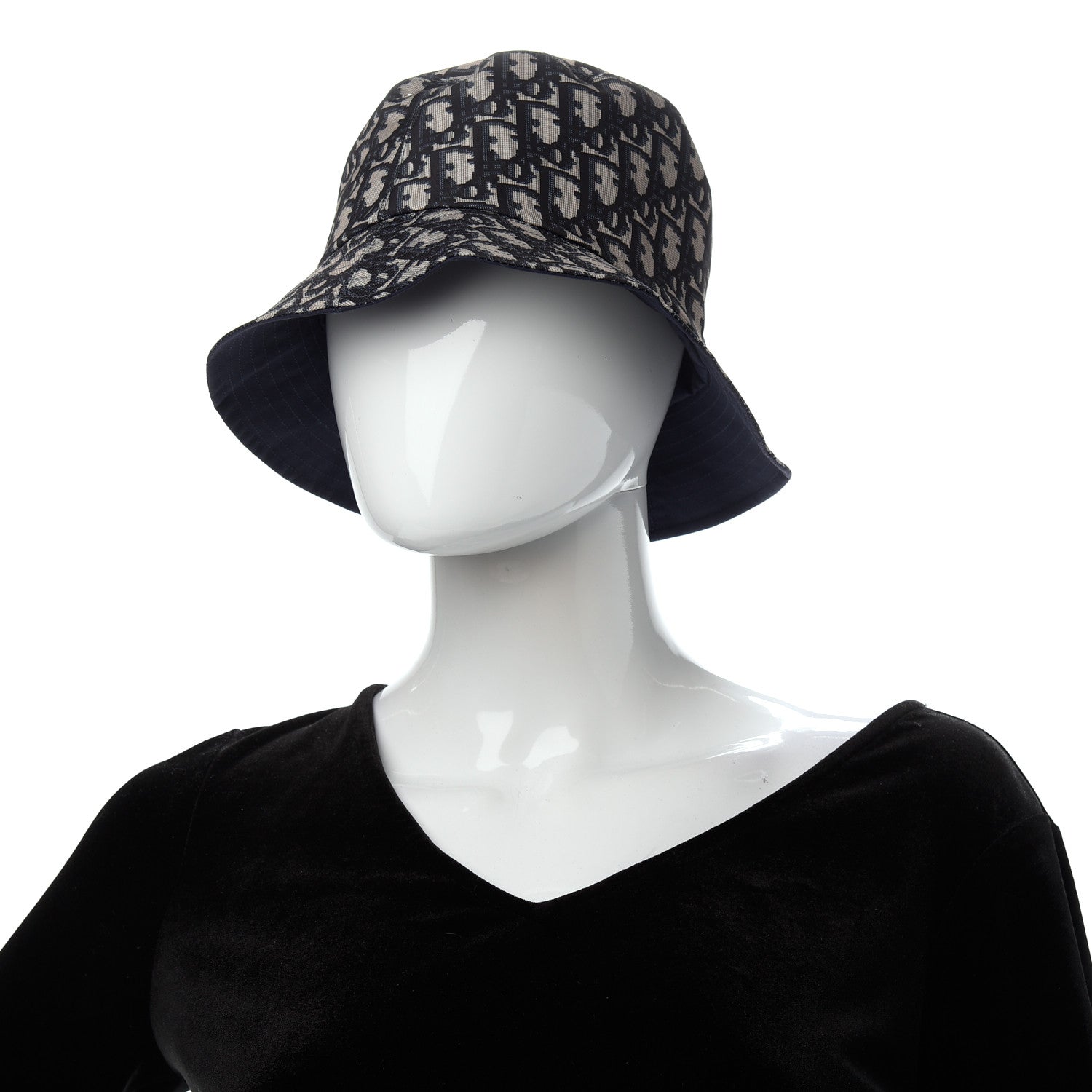 Christian Dior Oblique Reversible Teddy-D Brim Bucket Hat 57 Blue 2 of 6
