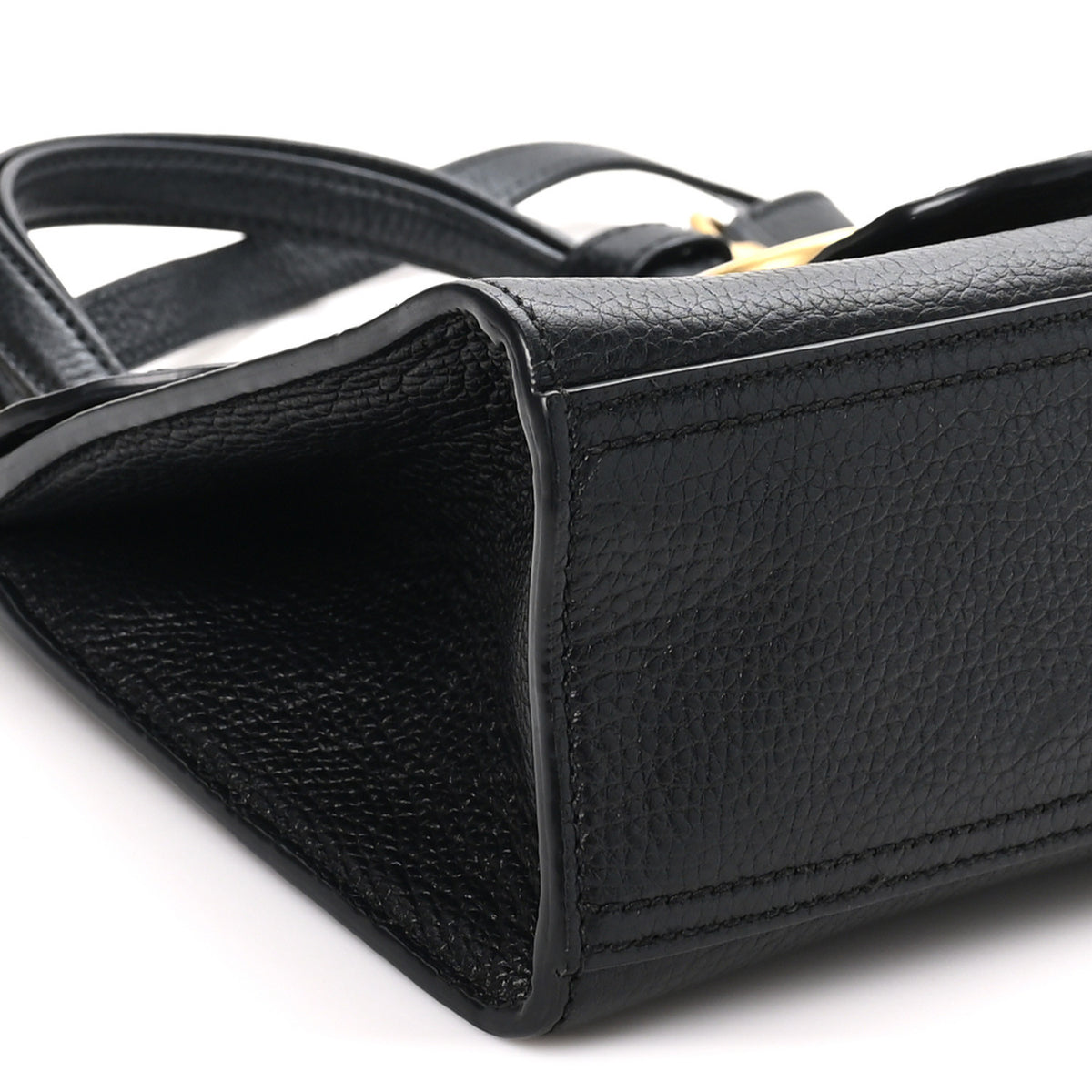 Gucci Calfskin Small GG Marmont Top Handle Bag Black 9 of 10