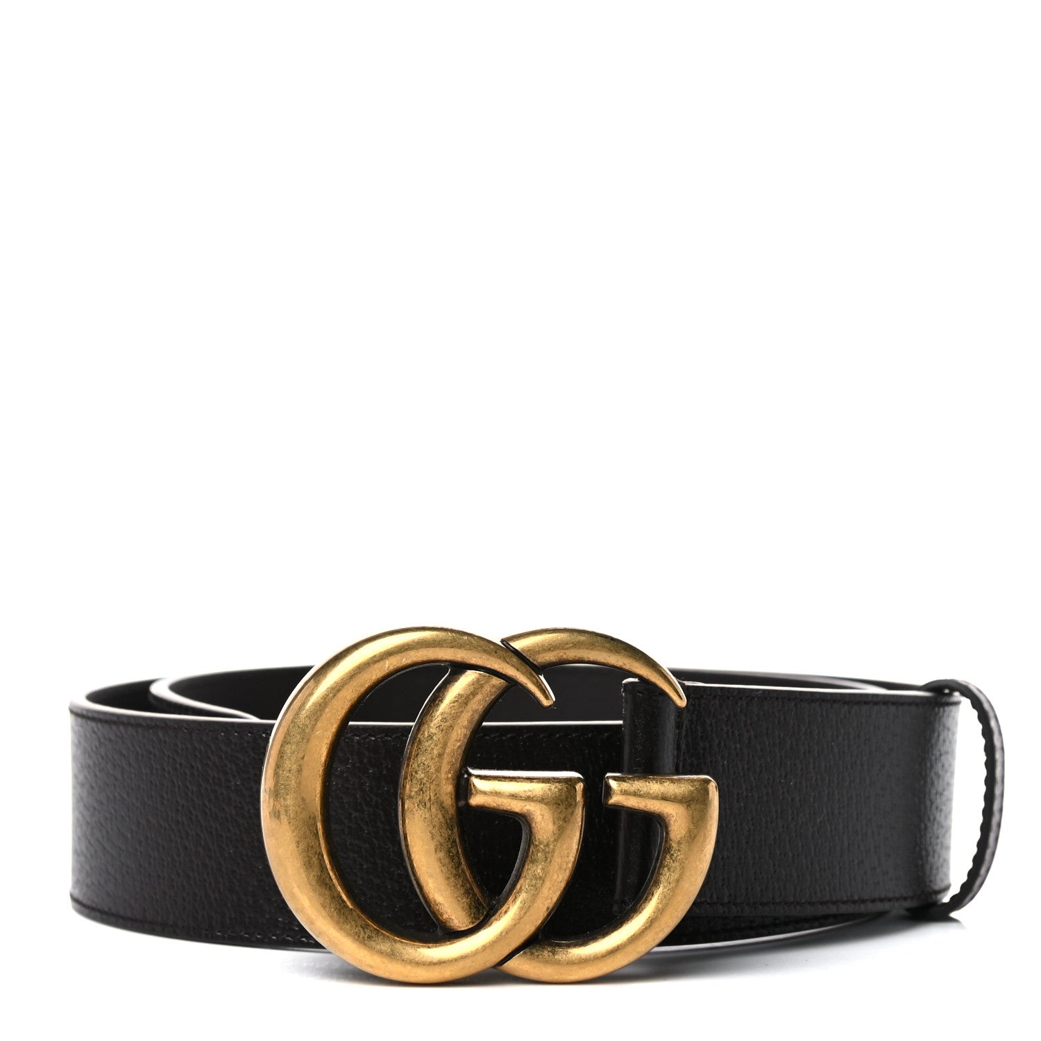 Gucci Textured Calfskin Double G 40mm Belt 80 32 Dark Cocoa 1 of 4