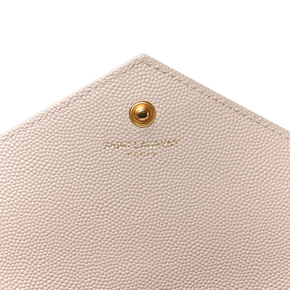 Saint Laurent Grain De Poudre Matelasse Chevron Monogram Chain Wallet Rose Antic 7 of 11