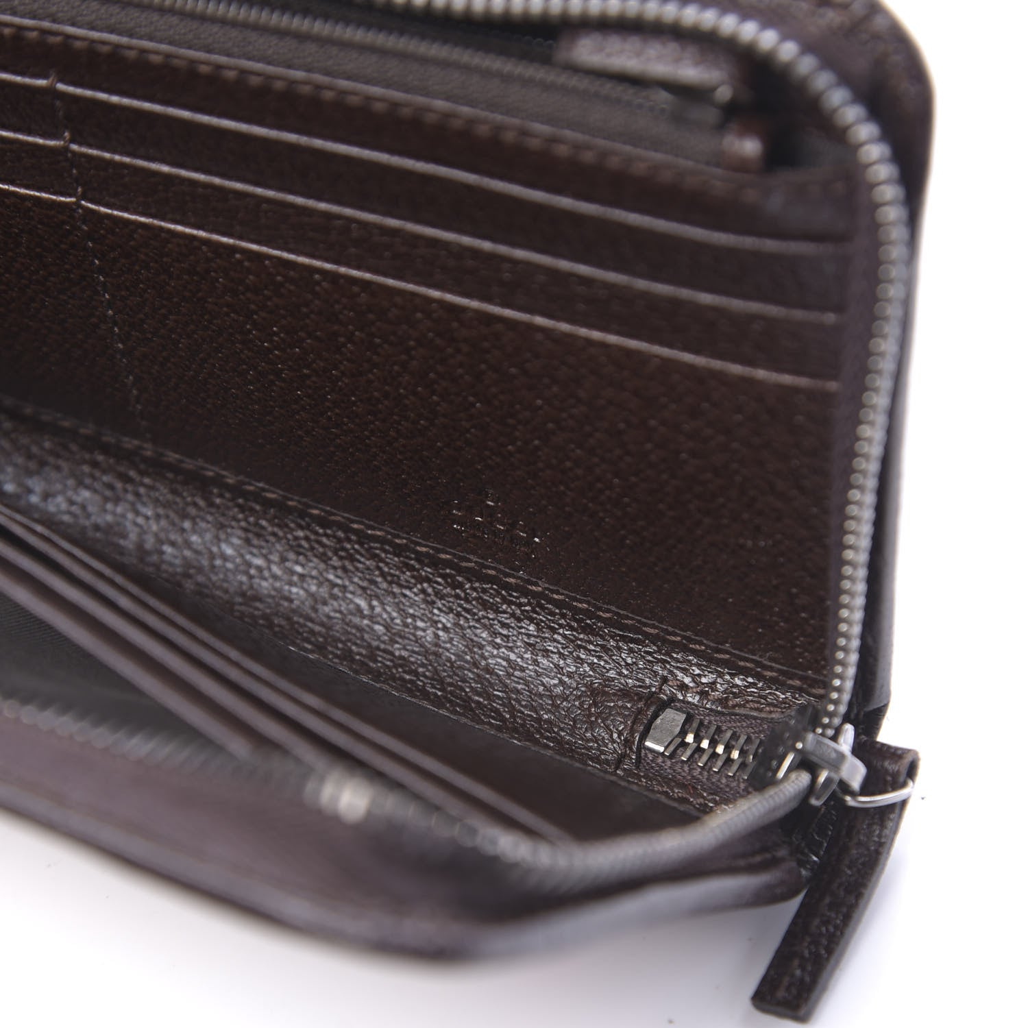 Gucci GG Supreme Monogram Web Zip Around Wallet Brown 8 of 10