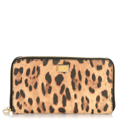 Dolce & Gabbana Dauphine Leopard Print Zip Around Wallet 1 of 6