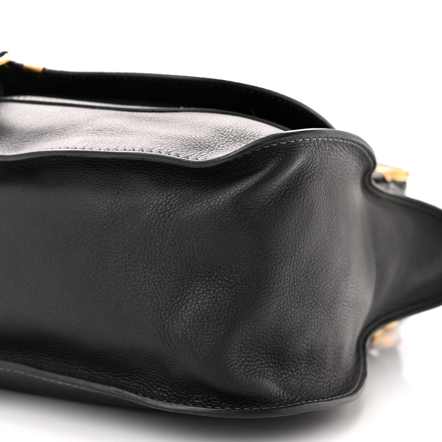 Calfskin Large Marcie Satchel Black