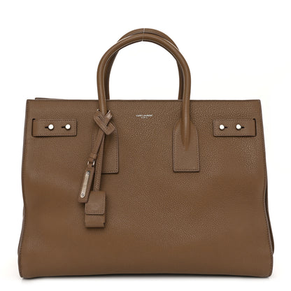 Saint Laurent Grained Calfskin Medium Souple Sac De Jour Taupe 1 of 12