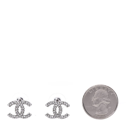 Chanel Crystal CC Earrings Silver 2 of 5