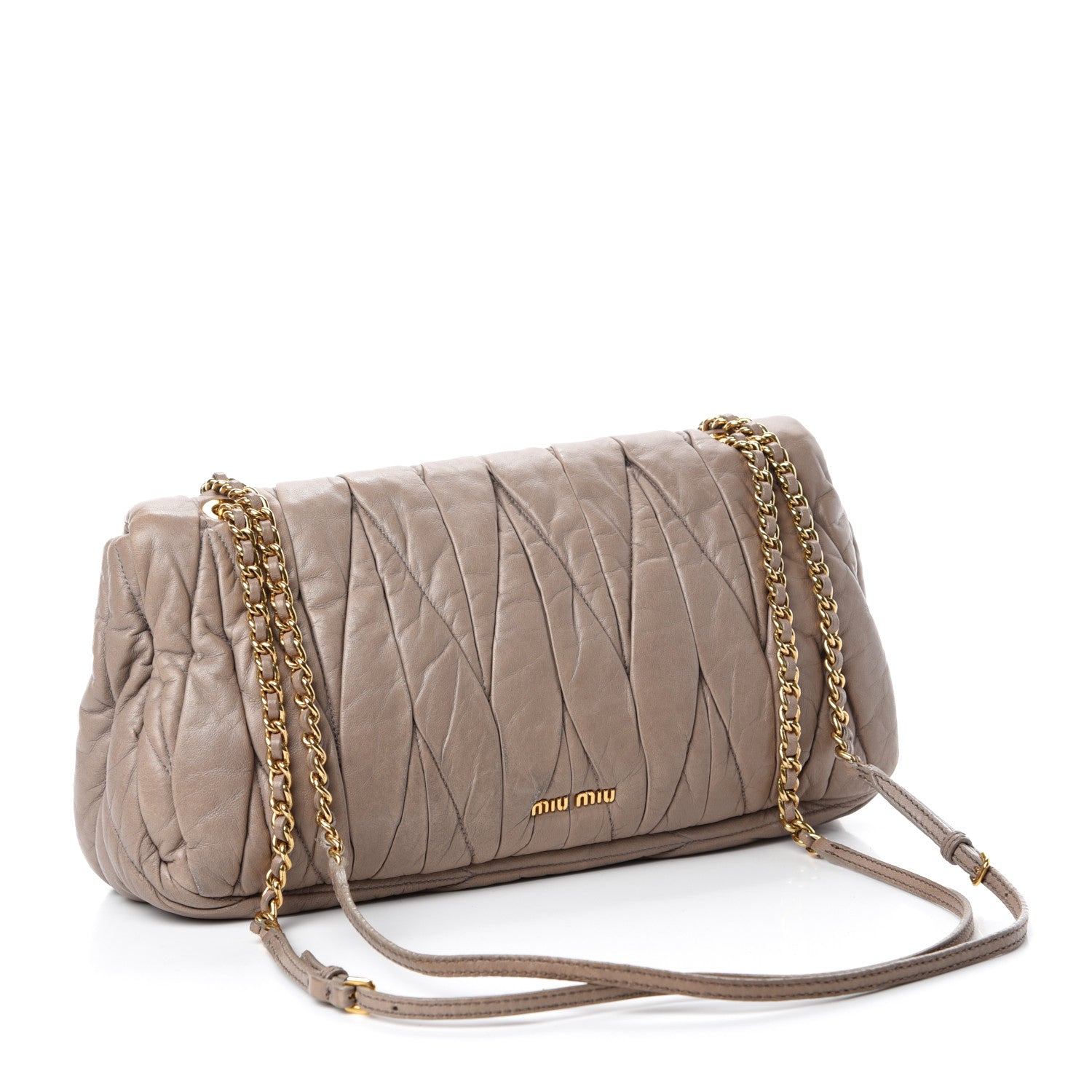 Miu Miu Nappa Matelasse Flap Grey 3 of 13