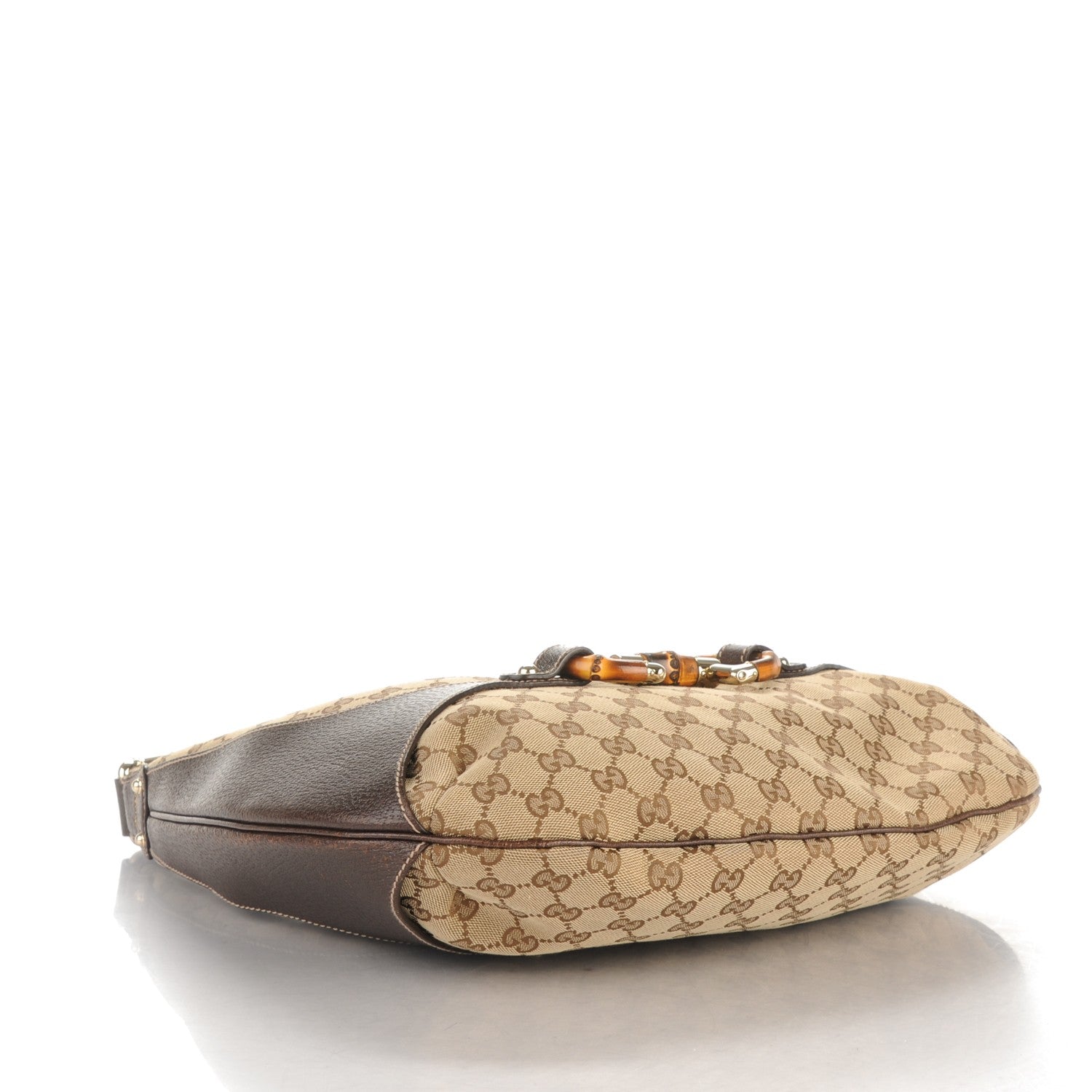 Gucci Monogram Bamboo Horsebit Hobo Dark Brown 5 of 8