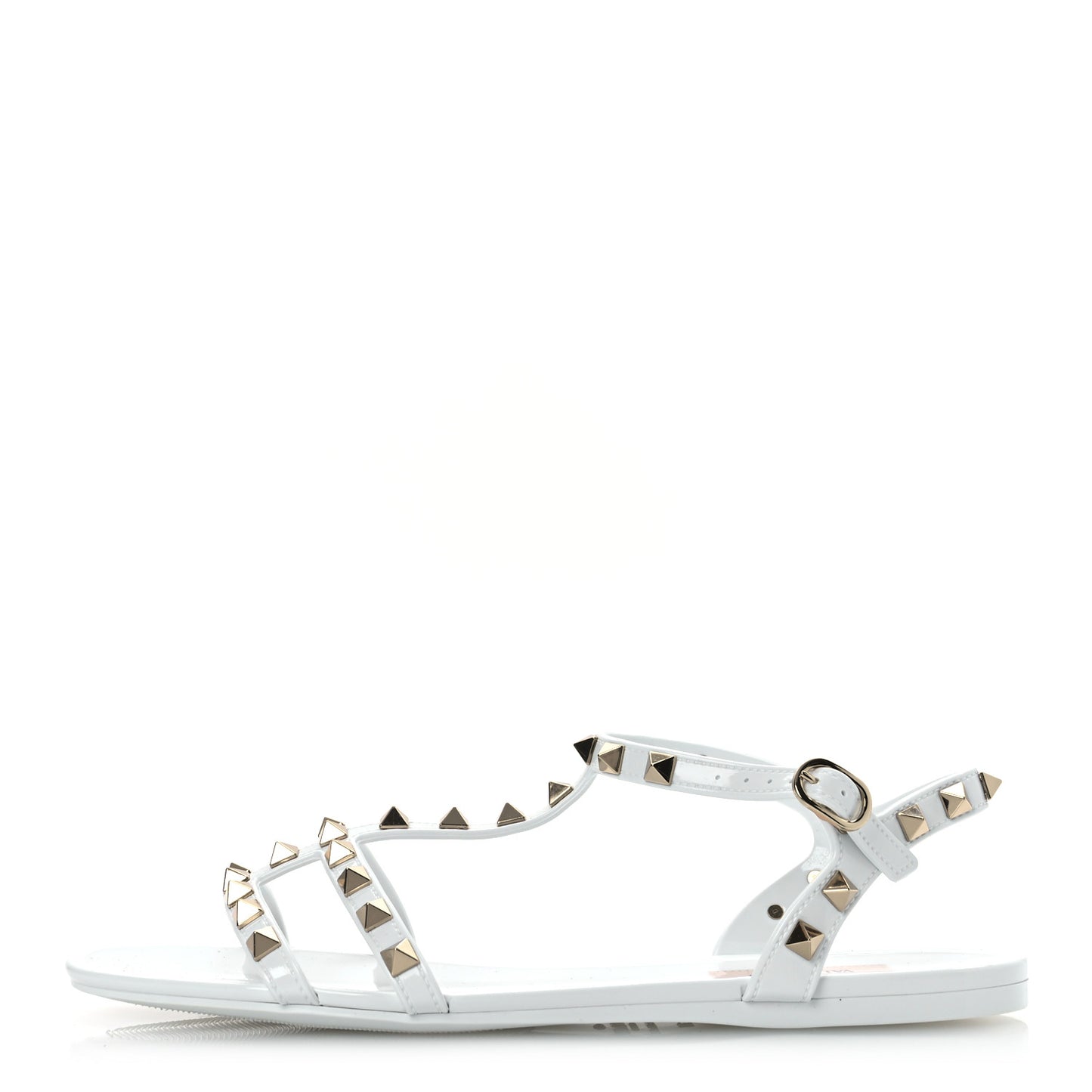 PVC Jelly Rockstud Caged Sandals 38 Optic White