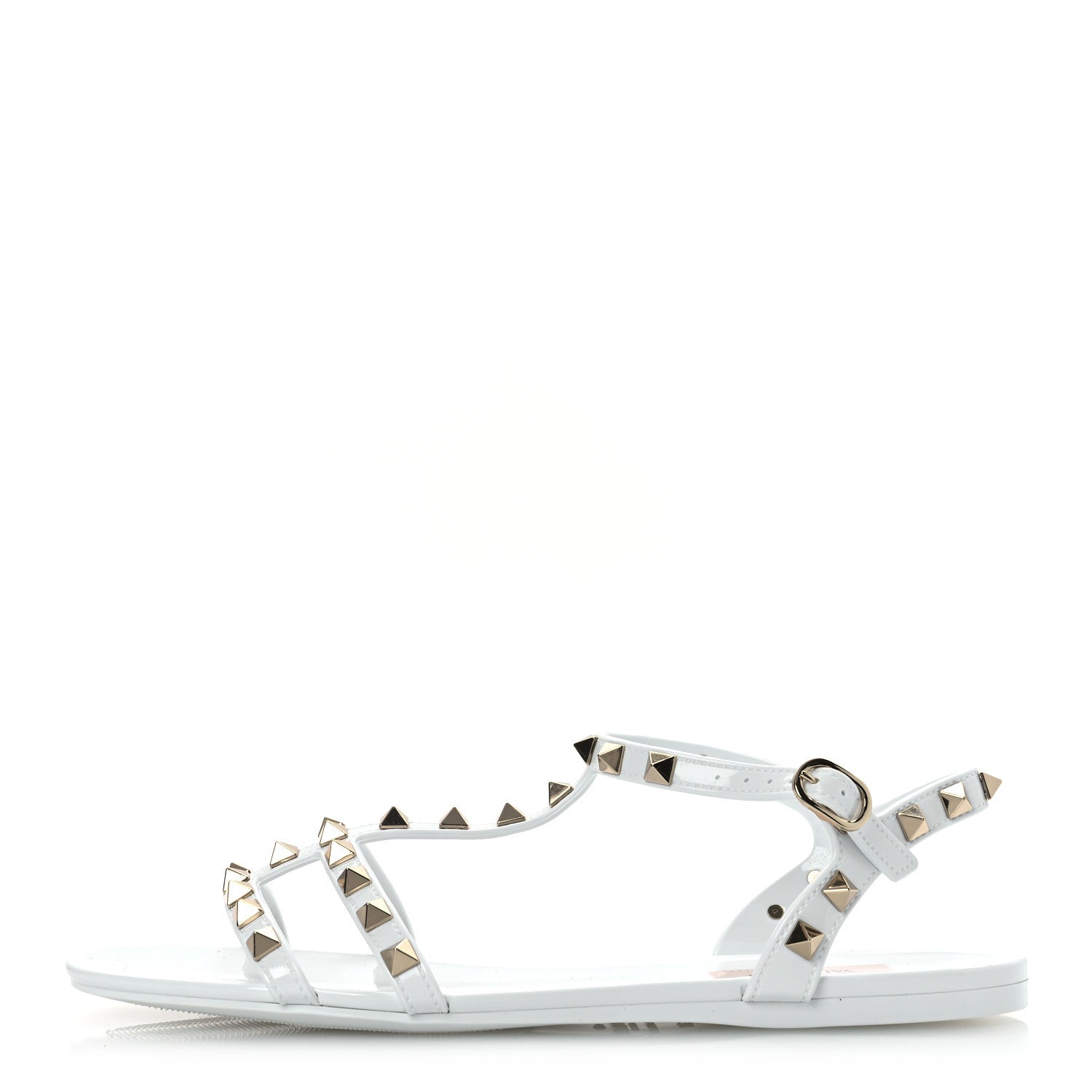 Valentino Garavani PVC Jelly Rockstud Caged Sandals 38 Optic White 1 of 12