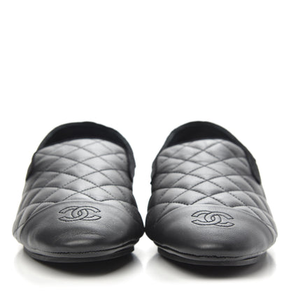 Chanel Lambskin Quilted Cap Toe Slipper With Pouch 41 Black 3 of 10