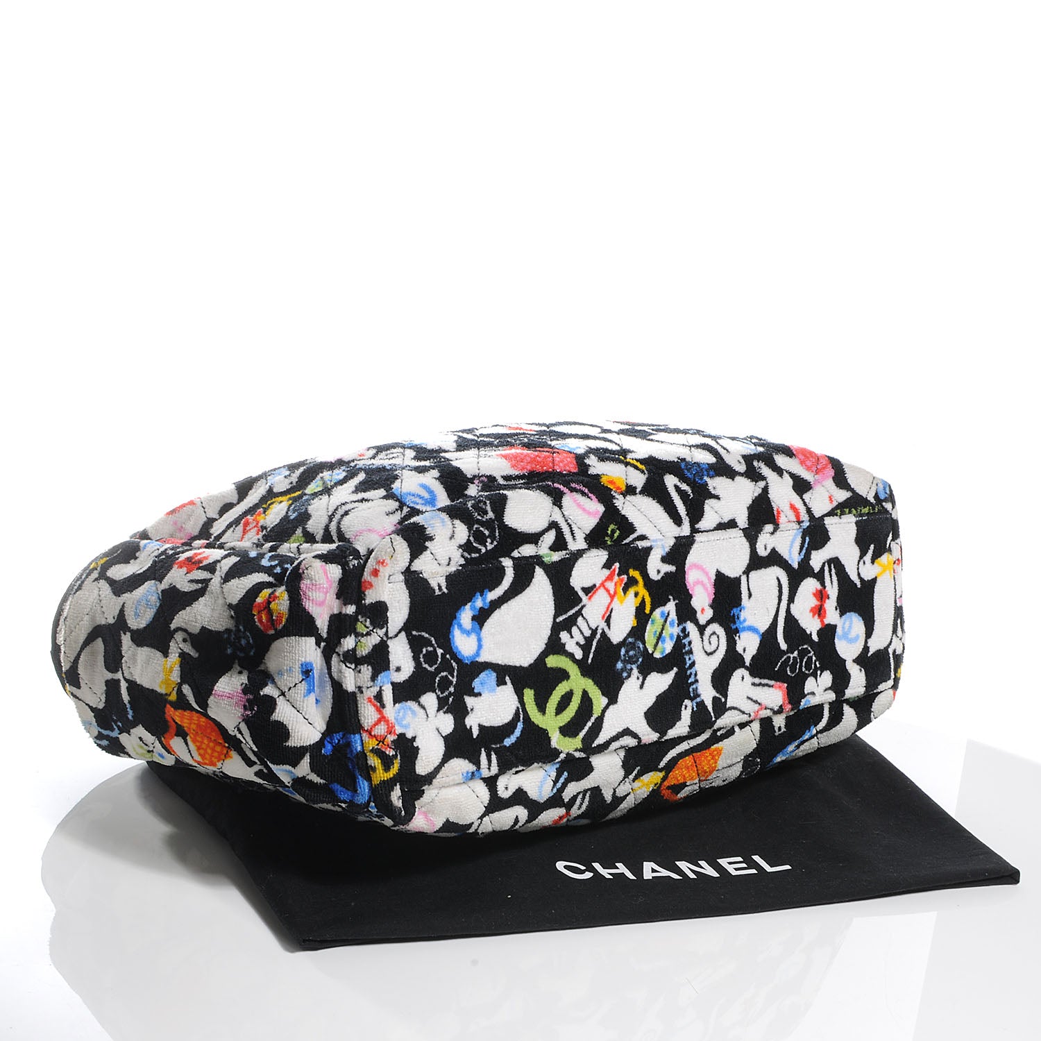 Chanel Terry Cotton Baby Animals Diaper Bag Black 4 of 8