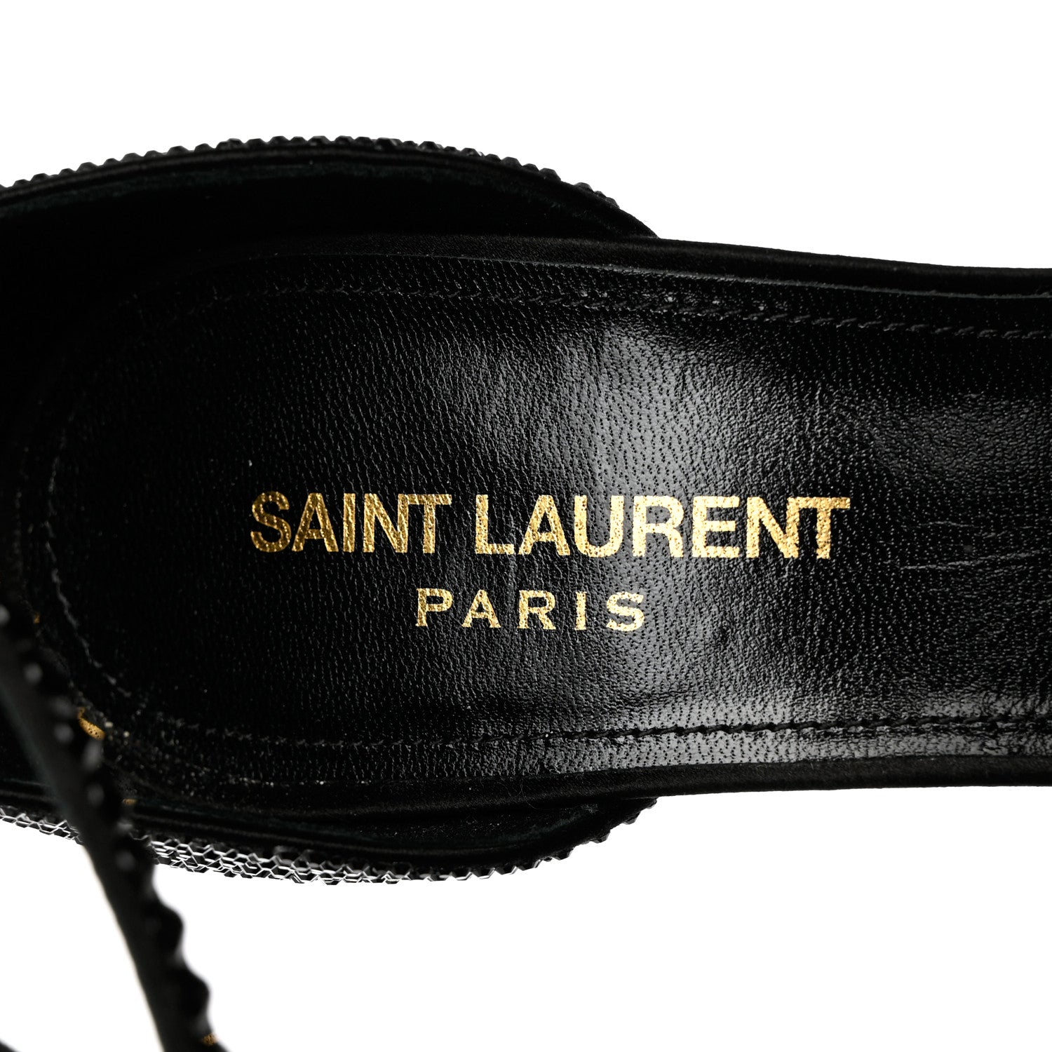 Saint Laurent Satin Crystal Opyum Sandals 37 Black 6 of 8