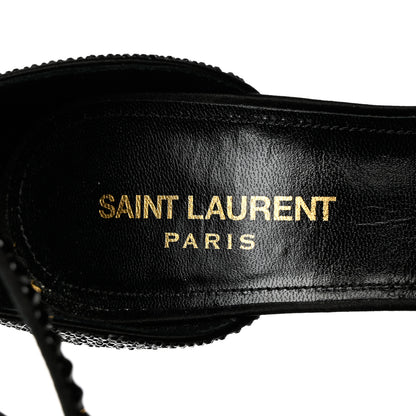 Saint Laurent Satin Crystal Opyum Sandals 37 Black 6 of 8