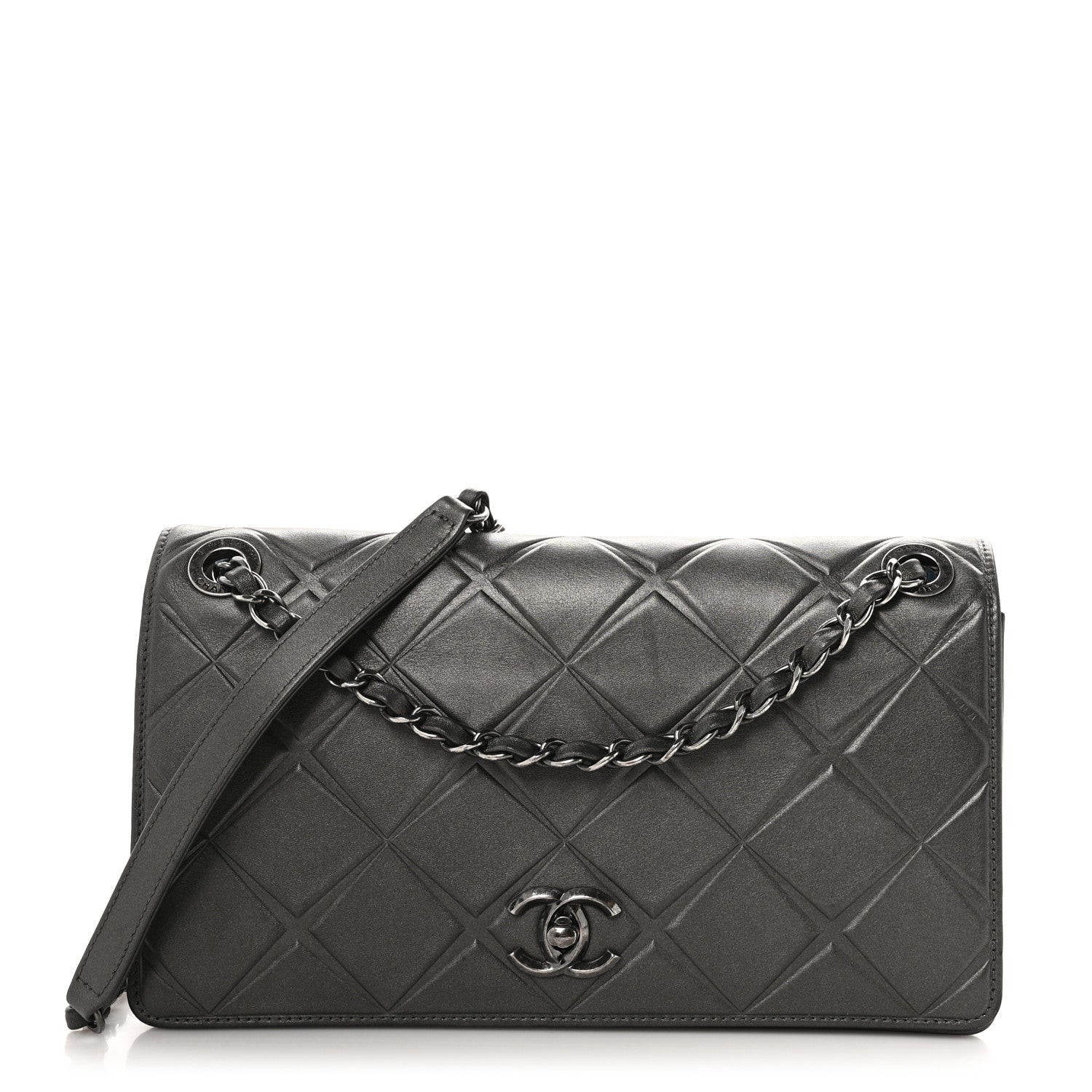 Chanel Calfskin Small Propeller Flap Charcoal 1 of 12