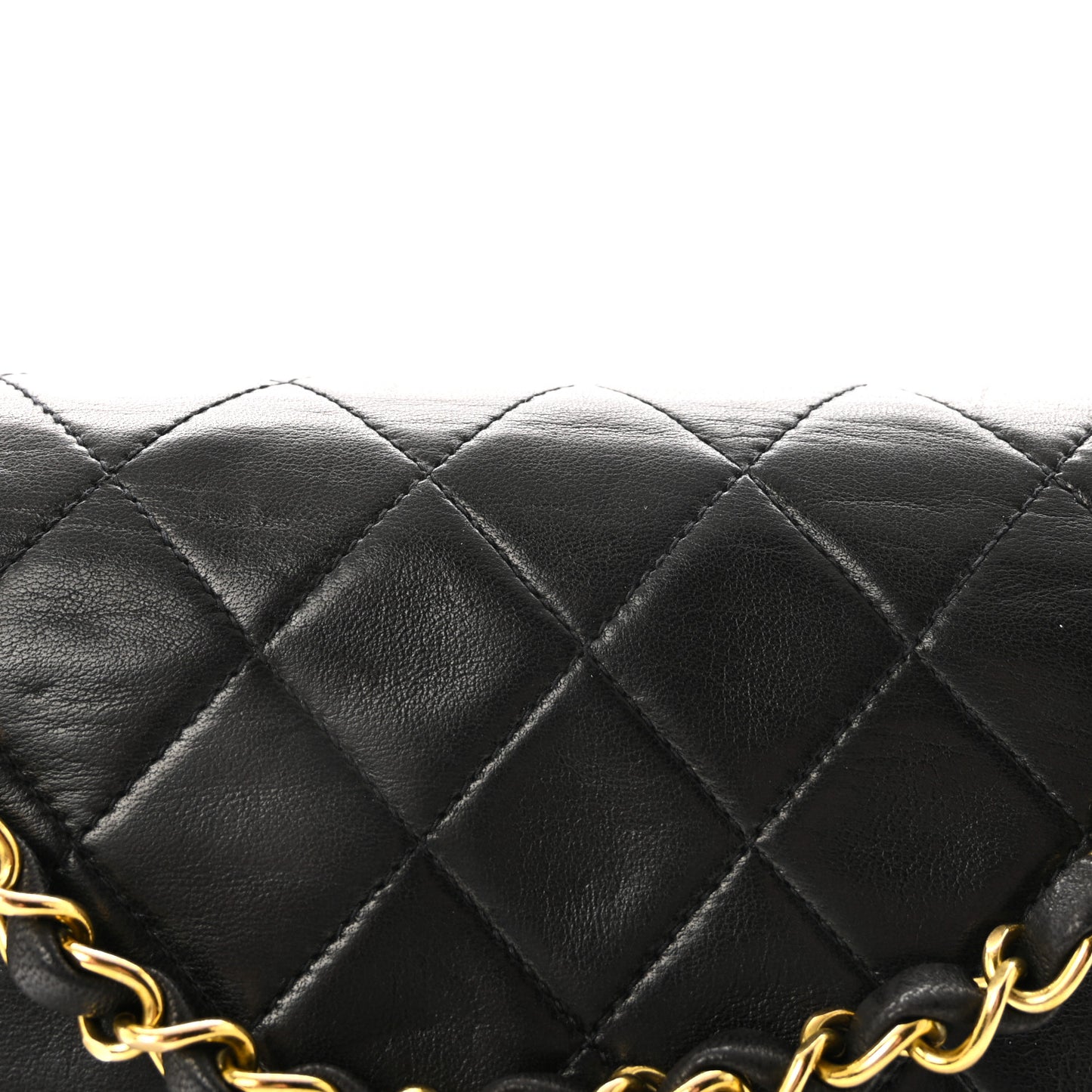 Lambskin Quilted Small Double Flap Black