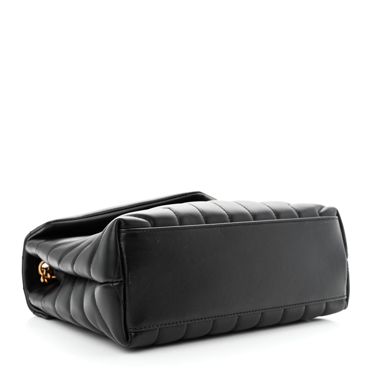 Calfskin Y Quilted Monogram Small Loulou Chain Satchel Black