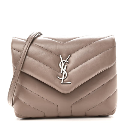 Saint Laurent Calfskin Y Quilted Monogram Toy Loulou Crossbody Bag Mink 1 of 12