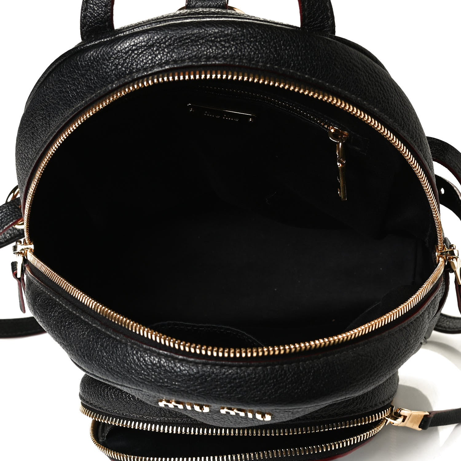 Miu Miu Goatskin Madras Backpack Black 8 of 24