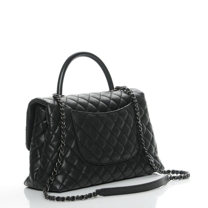 Chanel Caviar Quilted Medium Coco Handle Flap Black 3 of 7