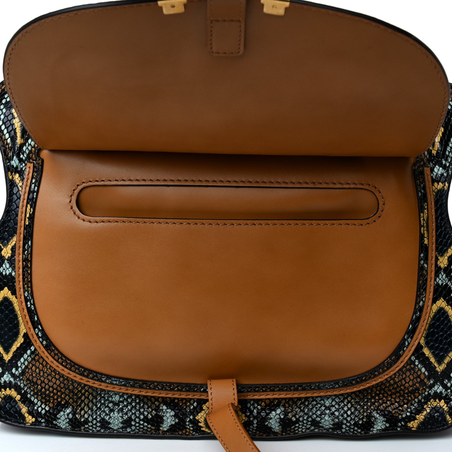 Snakeskin Calfskin Embossed Medium Marcie Satchel Multicolor